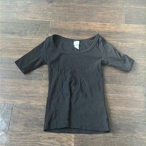 H&M black round neck top size XS